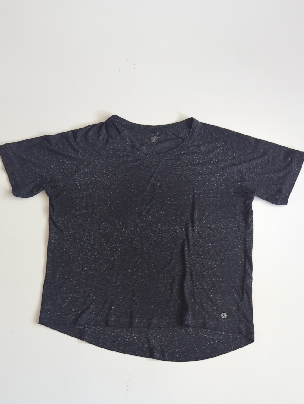 Koton Women's Short Sleeve Crew Tee in Heather Black